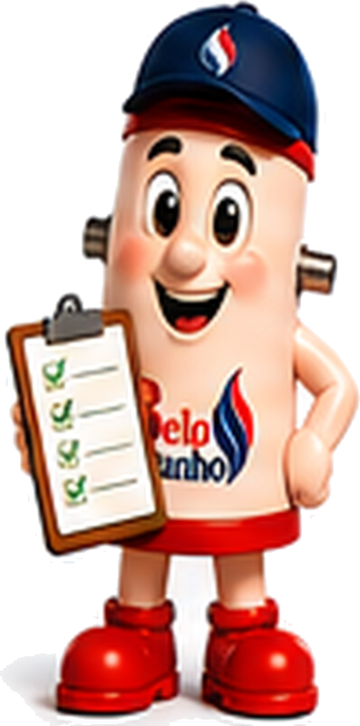 Belinho técnico da Belo Banho com checklist das marcas de aquecedores atendidas